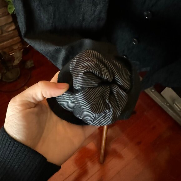 $1298 JOHN VARVATOS Textured Double Breasted BLACK COAT (szIT48) - Picture 8 of 11